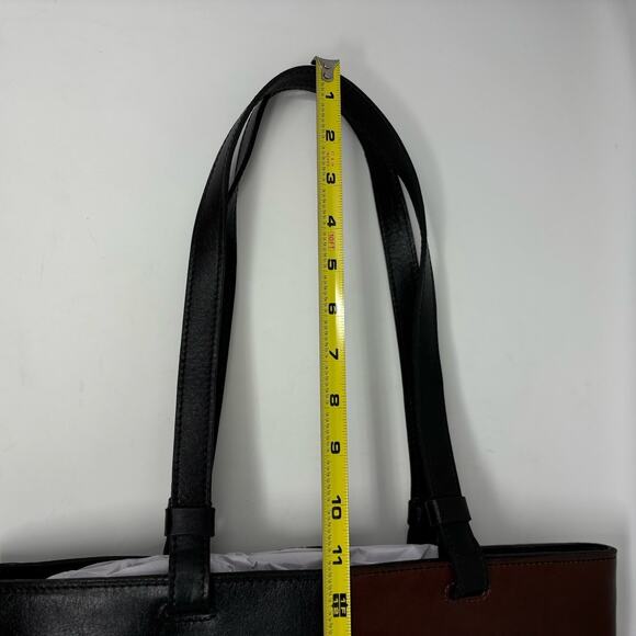 Patricia Nash Tote Bag Danville Colorblock Black British Tan Leather NWT Purse - Picture 6 of 11